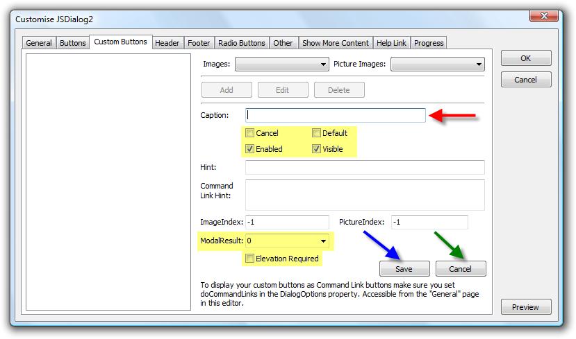 Overview of Button Usage in JSDialog Pack